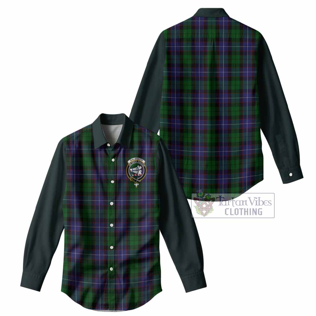 Galbraith Tartan Accent Women Casual Shirt with Family Crest