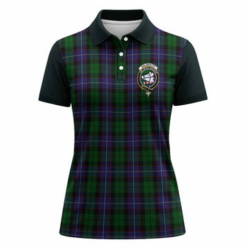 Galbraith Tartan Accent Women Polo Shirt with Family Crest