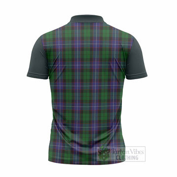 Galbraith Tartan Accent Zipper Polo Shirt with Family Crest