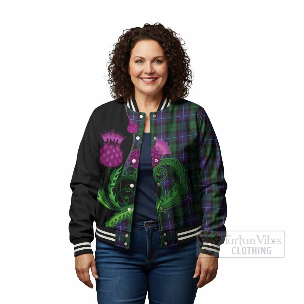 Galbraith Tartan Baseball Jacket Traditional Scottish Thistle