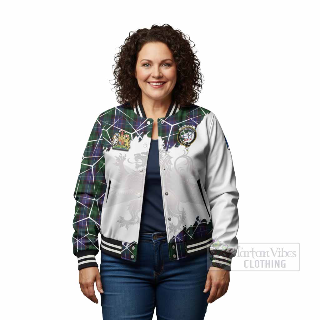 Galbraith Tartan Baseball Jacket with Family Crest and Lion Rampant Grunge Style
