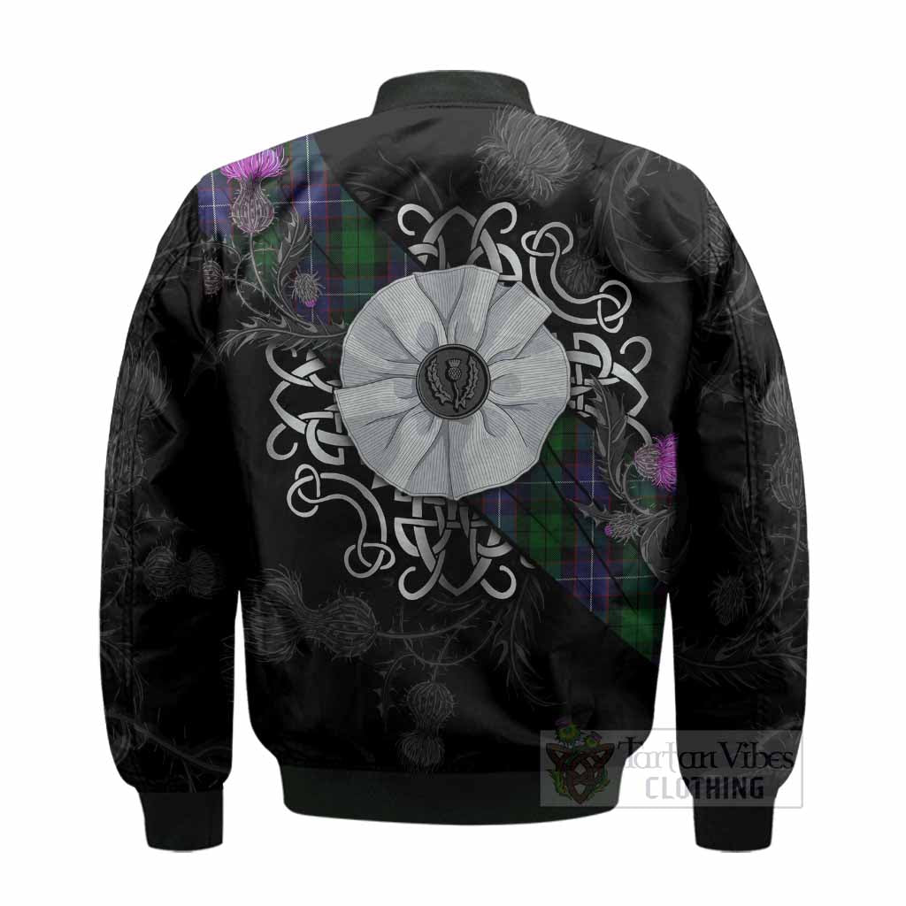 Galbraith Tartan Bomber Jacket Jacobite White Rose - Tartan Vibes Clothing