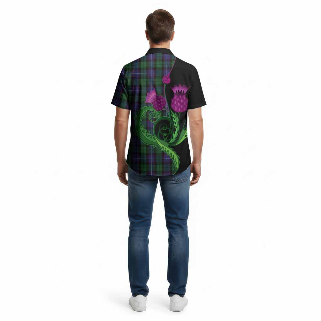 Galbraith Tartan Cotton Hawaiian Shirt Traditional Scottish Thistle