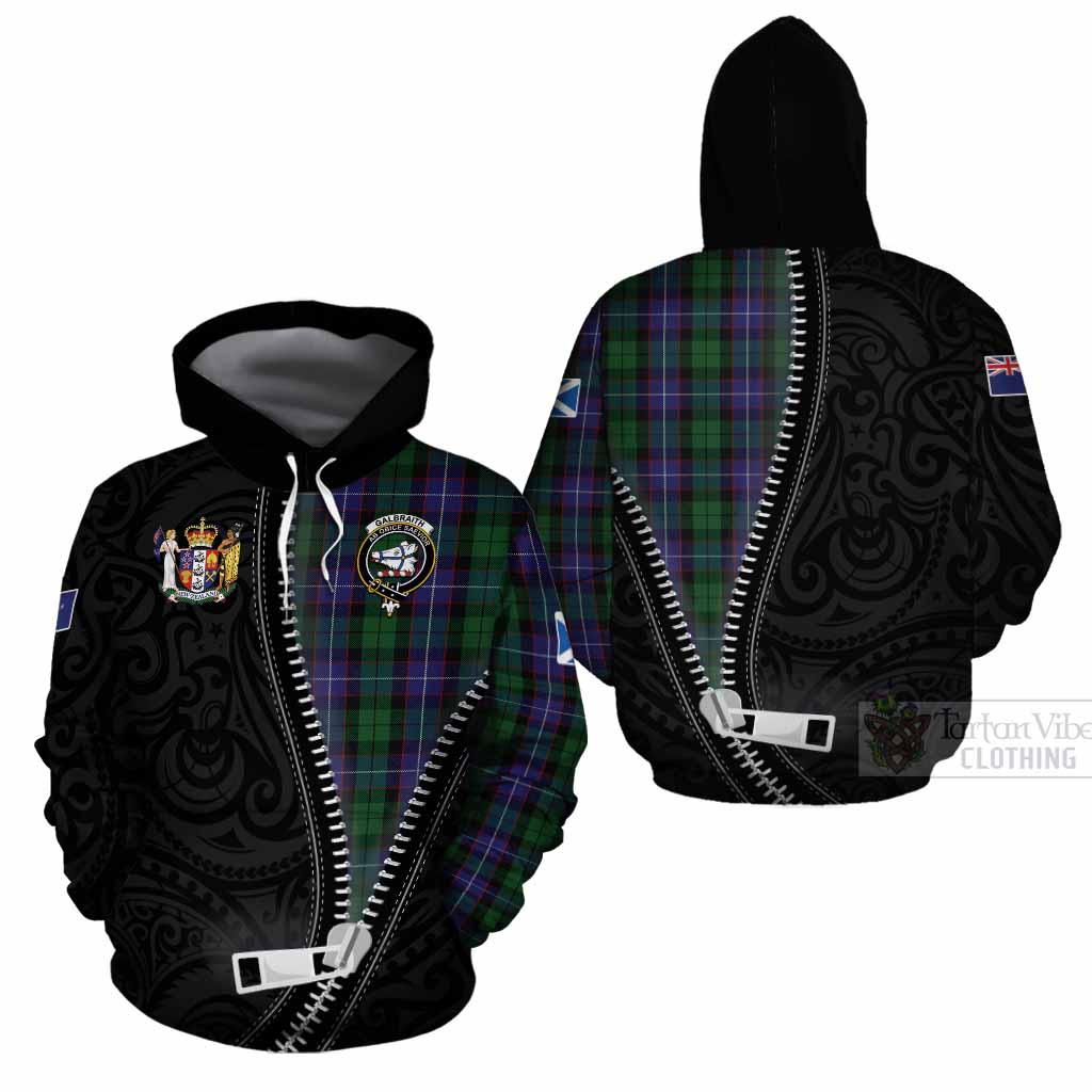 Galbraith Tartan Cotton Hoodie New Zealand Pattern Unique Zipper Stylized