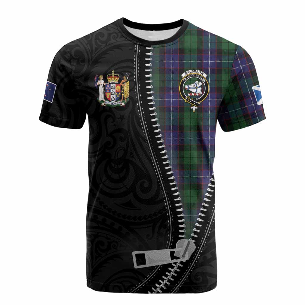 Galbraith Tartan Cotton T-shirt New Zealand Pattern Unique Zipper Stylized