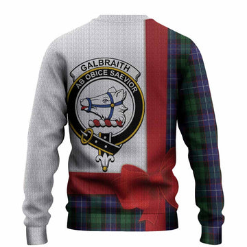 Galbraith Tartan Crest Christmas Christmas Ugly Sweater Highland Cow Bagpipes Coquette Bow Style