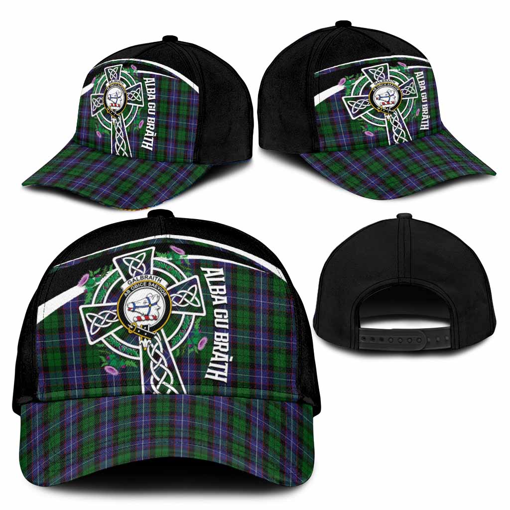 Galbraith Tartan Crest Classic Cap Scottish Thistle Celtic Cross Alba Gu Brath