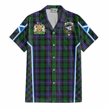 Galbraith Tartan Crest Cotton Hawaiian Shirt Scotland Coat of Arm Flag Style - Tartan Vibes Clothing
