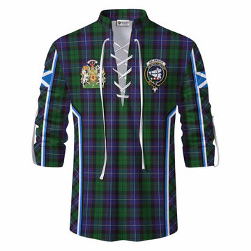 Galbraith Tartan Crest Ghillie Kilt Shirt Scotland Coat of Arm Flag Style