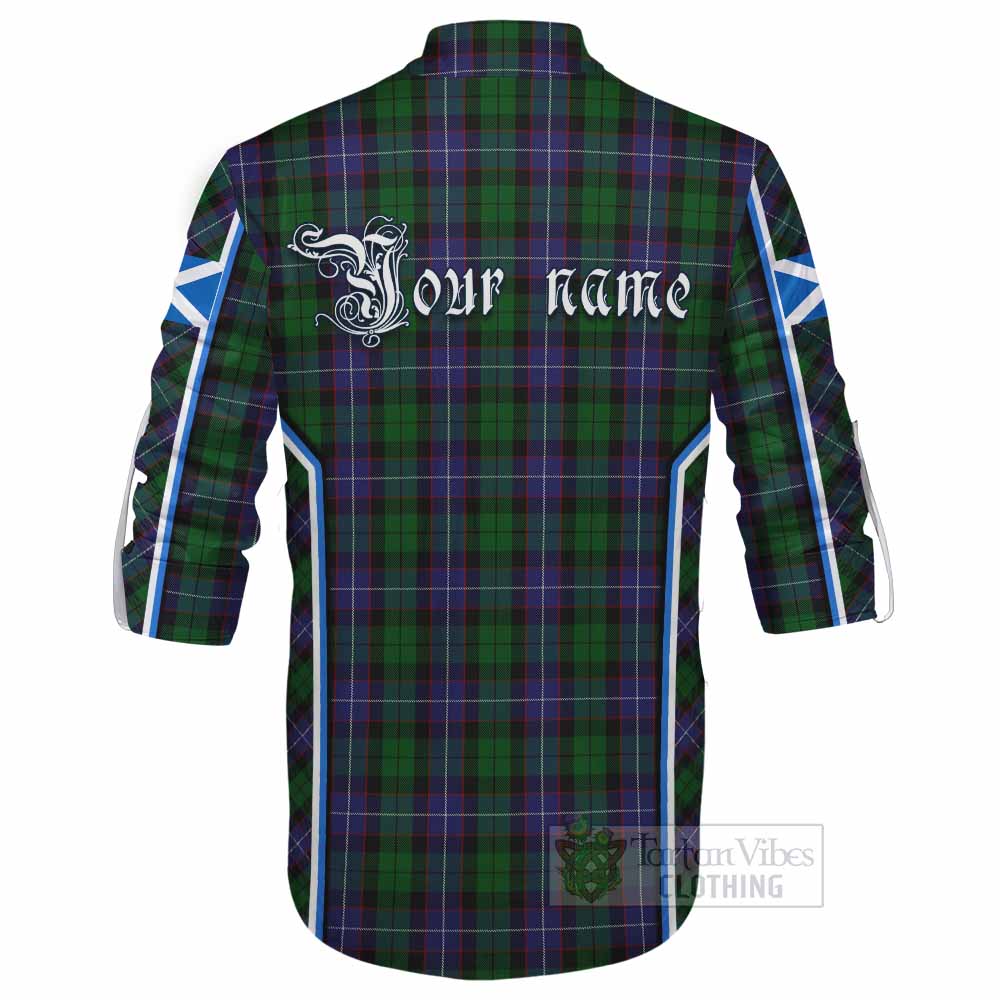 Galbraith Tartan Crest Ghillie Kilt Shirt Scotland Coat of Arm Flag Style - Tartan Vibes Clothing