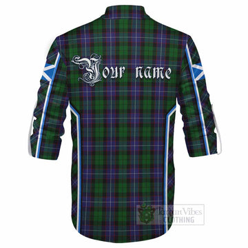 Galbraith Tartan Crest Ghillie Kilt Shirt Scotland Coat of Arm Flag Style
