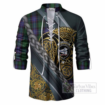 Galbraith Tartan Crest Ghillie Shirt Scottish Triskele Celtic