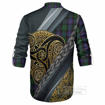 Galbraith Tartan Crest Ghillie Shirt Scottish Triskele Celtic