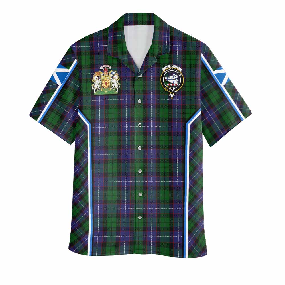 Galbraith Tartan Crest Hawaiian Shirt Scotland Coat of Arm Flag Style - Tartan Vibes Clothing