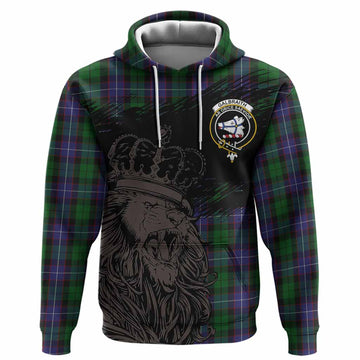 Galbraith Tartan Crest Hoodie Crowned Lion Heritage Style