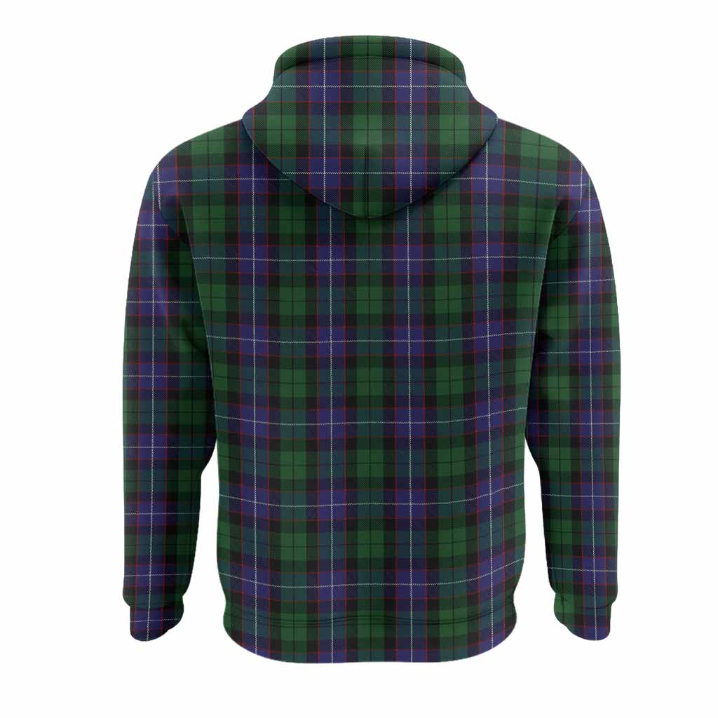 Galbraith Tartan Crest Hoodie Ferocious Lion Style