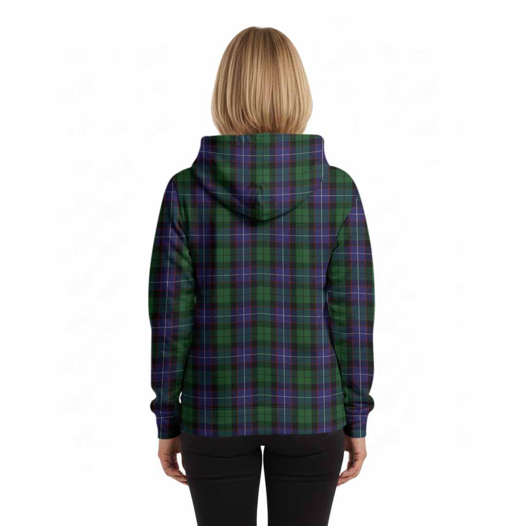 Galbraith Tartan Crest Hoodie Ferocious Lion Style