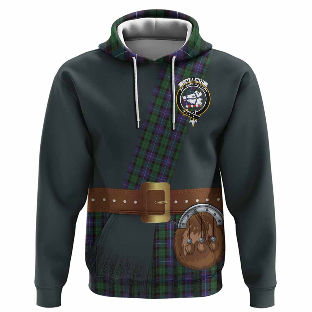 Galbraith Tartan Crest Hoodie Kilt Costume Style
