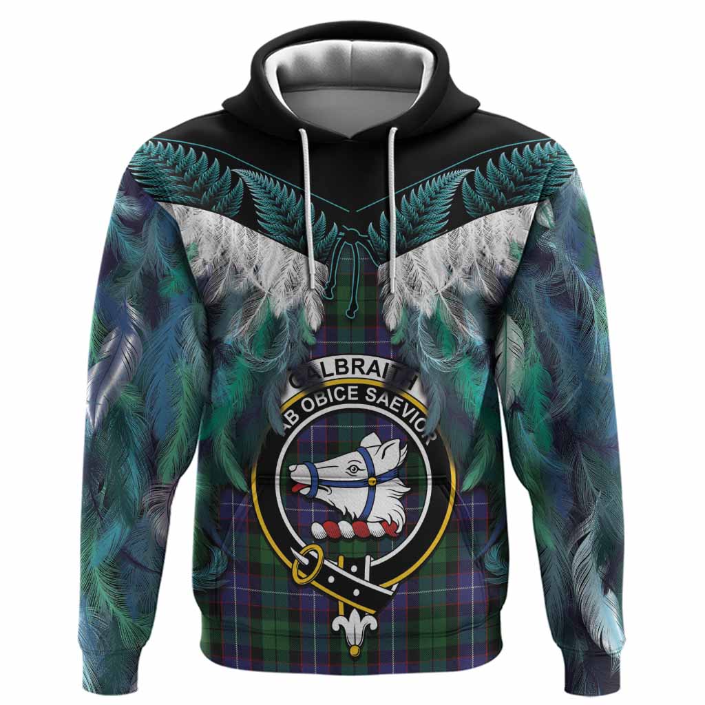 Galbraith Tartan Crest Hoodie New Zealand Maori Korowai Cloak