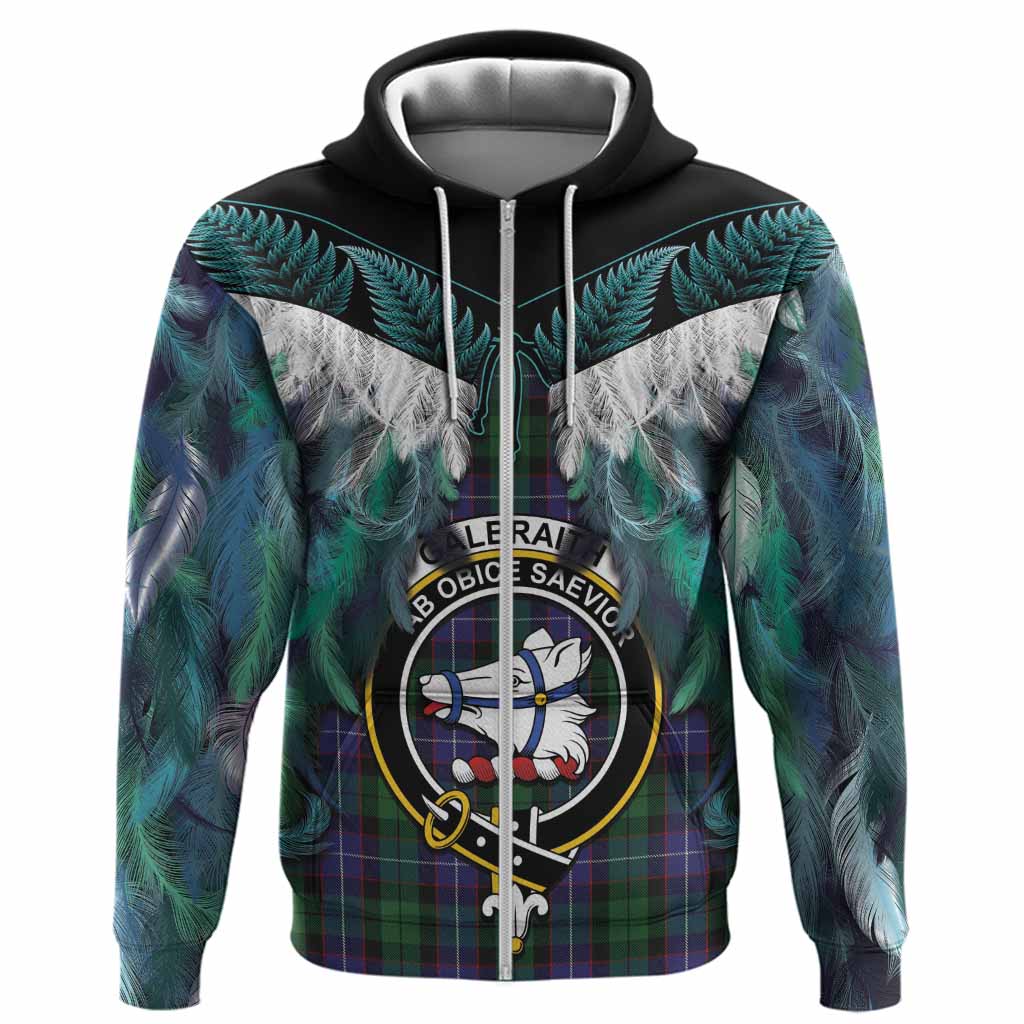Galbraith Tartan Crest Hoodie New Zealand Maori Korowai Cloak