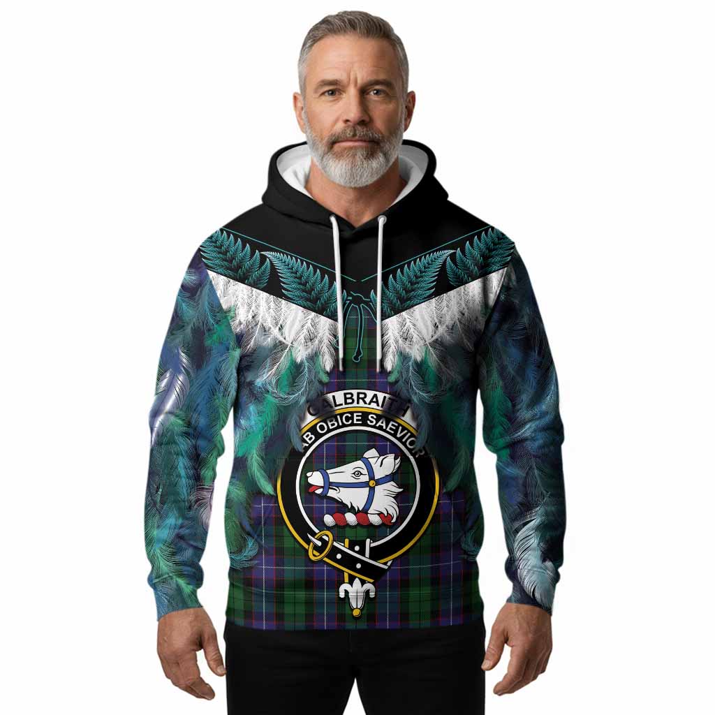 Galbraith Tartan Crest Hoodie New Zealand Maori Korowai Cloak