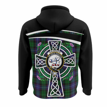 Galbraith Tartan Crest Hoodie Scottish Thistle Celtic Cross Alba Gu Brath