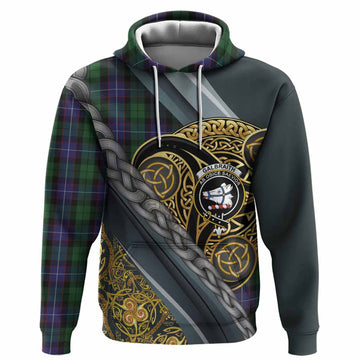 Galbraith Tartan Crest Hoodie Scottish Triskele Celtic