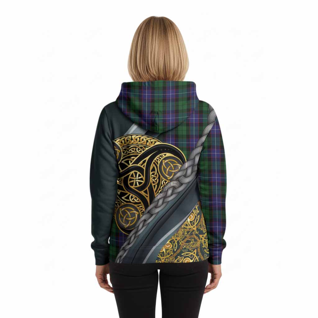 Galbraith Tartan Crest Hoodie Scottish Triskele Celtic