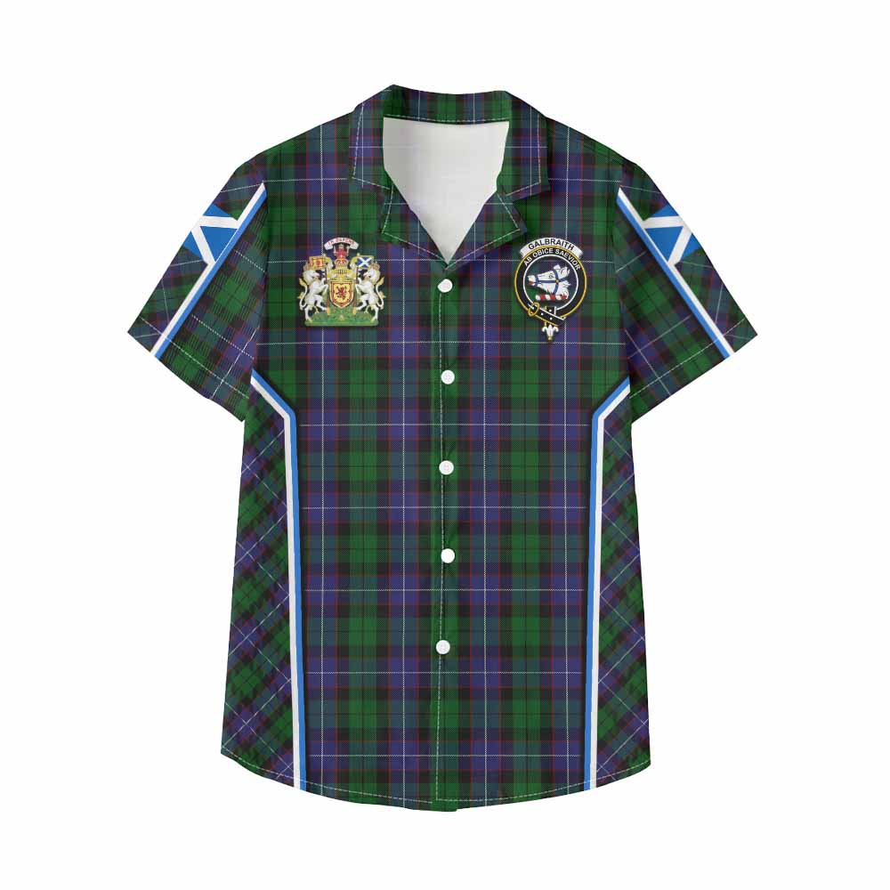Galbraith Tartan Crest Kid Hawaiian Shirt Scotland Coat of Arm Flag Style - Tartan Vibes Clothing