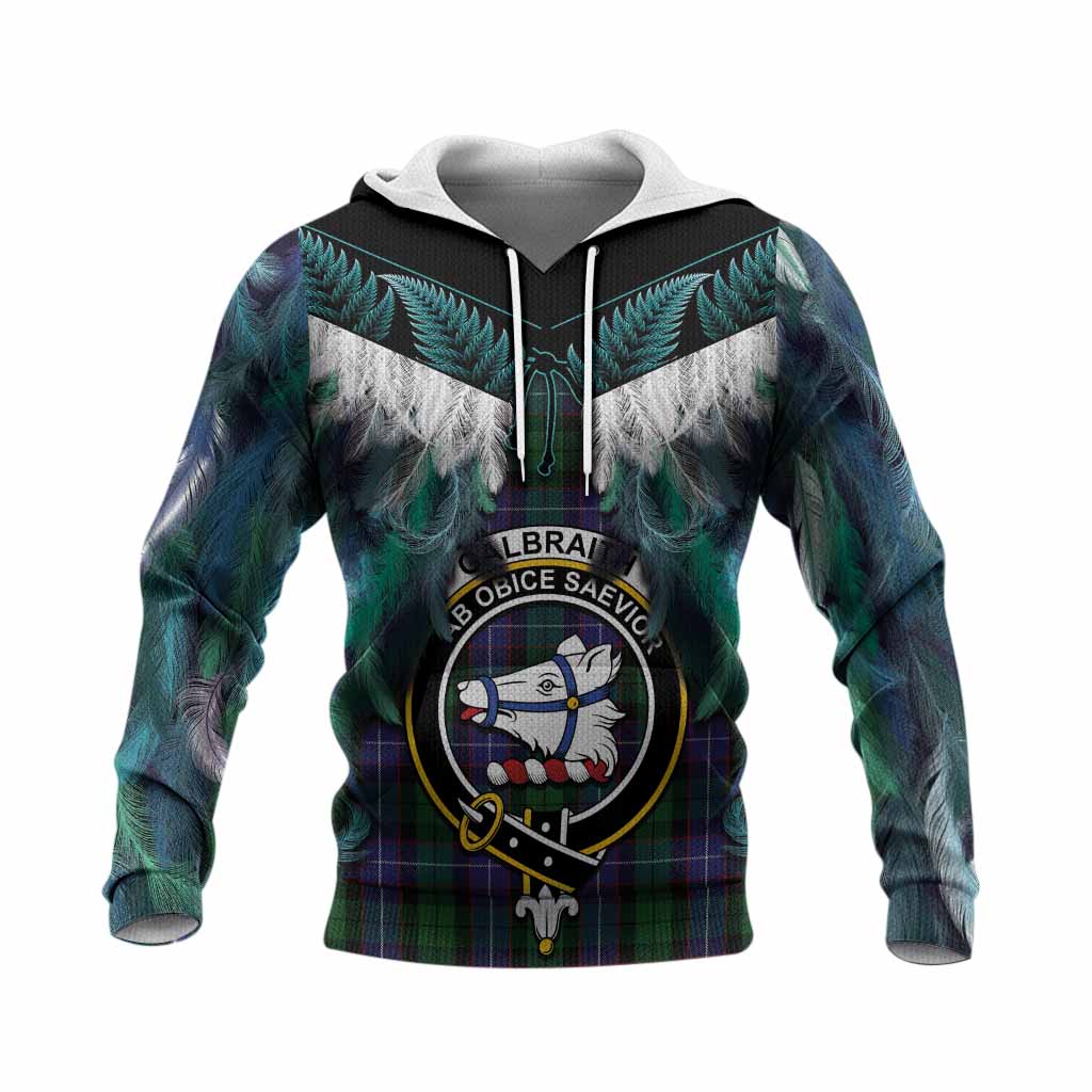 Galbraith Tartan Crest Knitted Hoodie New Zealand Maori Korowai Cloak