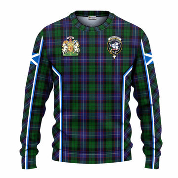 Galbraith Tartan Crest Knitted Sweater Scotland Coat of Arm Flag Style - Tartan Vibes Clothing