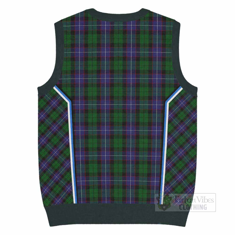 Galbraith Tartan Crest Knitted V-Neck Vest Scotland Coat of Arm Flag Style - Tartan Vibes Clothing