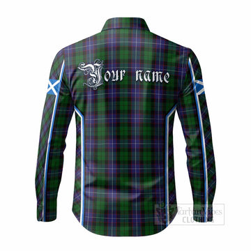 Galbraith Tartan Crest Long Sleeve Button Shirts Scotland Coat of Arm Flag Style