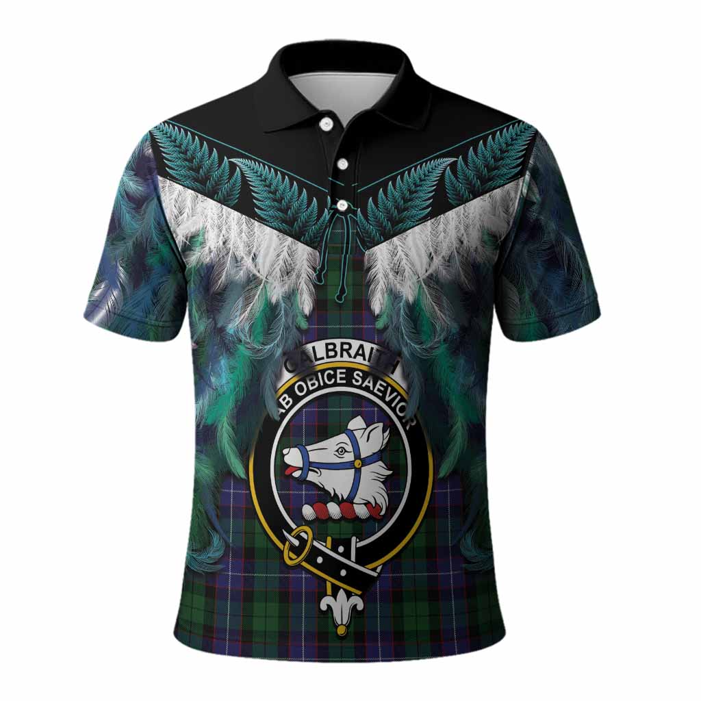 Galbraith Tartan Crest Polo Shirt New Zealand Maori Korowai Cloak