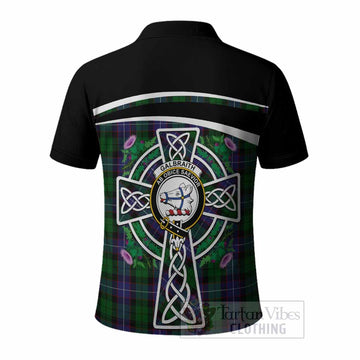 Galbraith Tartan Crest Polo Shirt Scottish Thistle Celtic Cross Alba Gu Brath