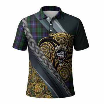 Galbraith Tartan Crest Polo Shirt Scottish Triskele Celtic