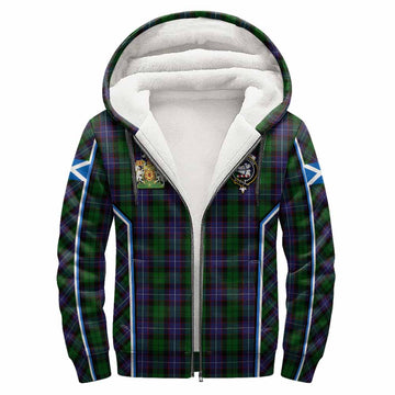 Galbraith Tartan Crest Sherpa Hoodie Scotland Coat of Arm Flag Style