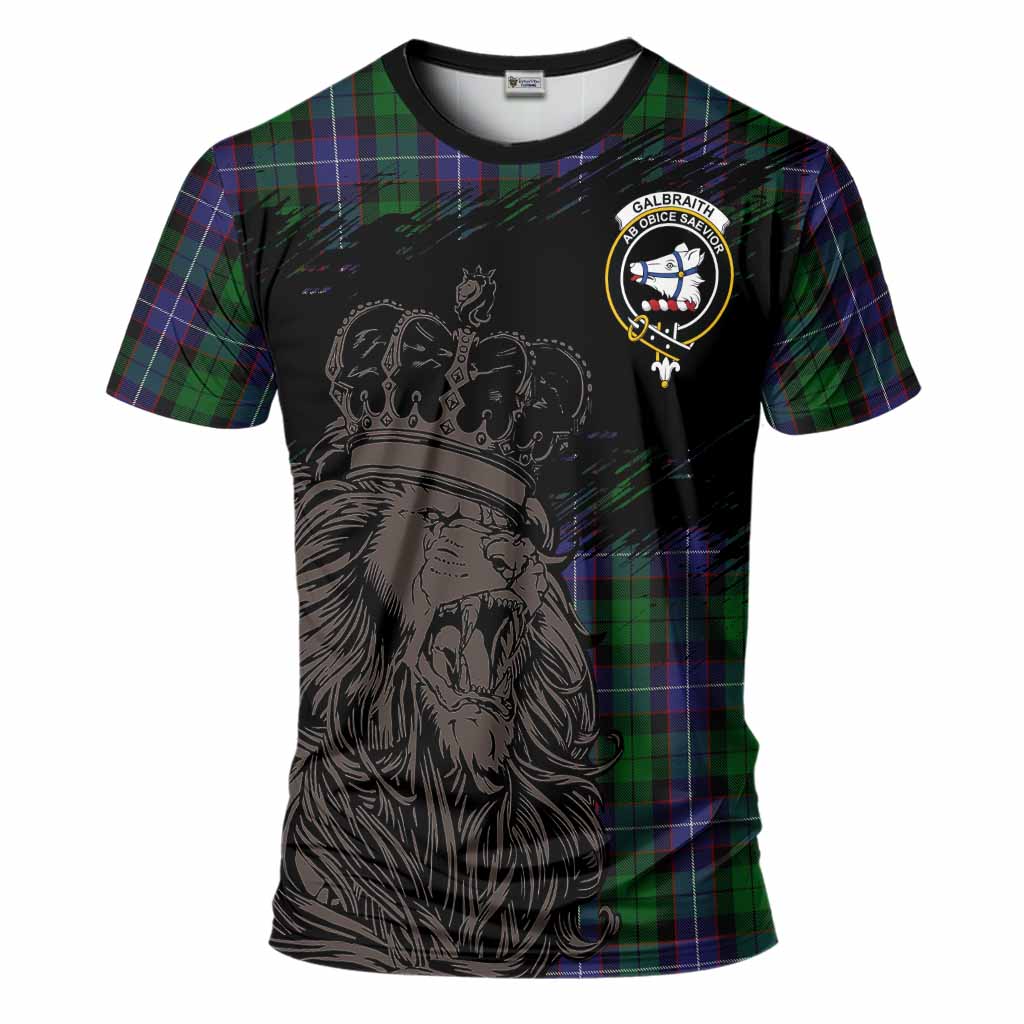 Galbraith Tartan Crest T-Shirt Crowned Lion Heritage Style