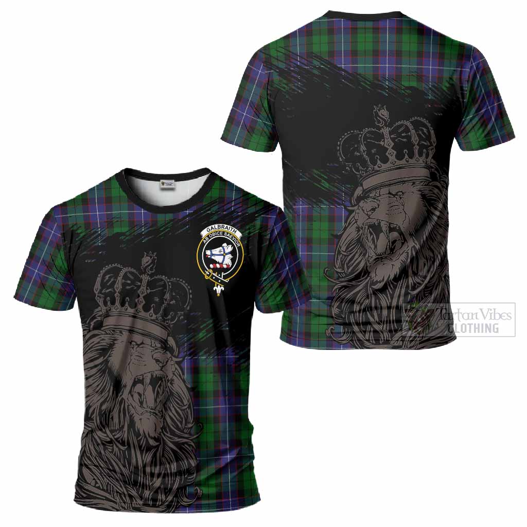 Galbraith Tartan Crest T-Shirt Crowned Lion Heritage Style