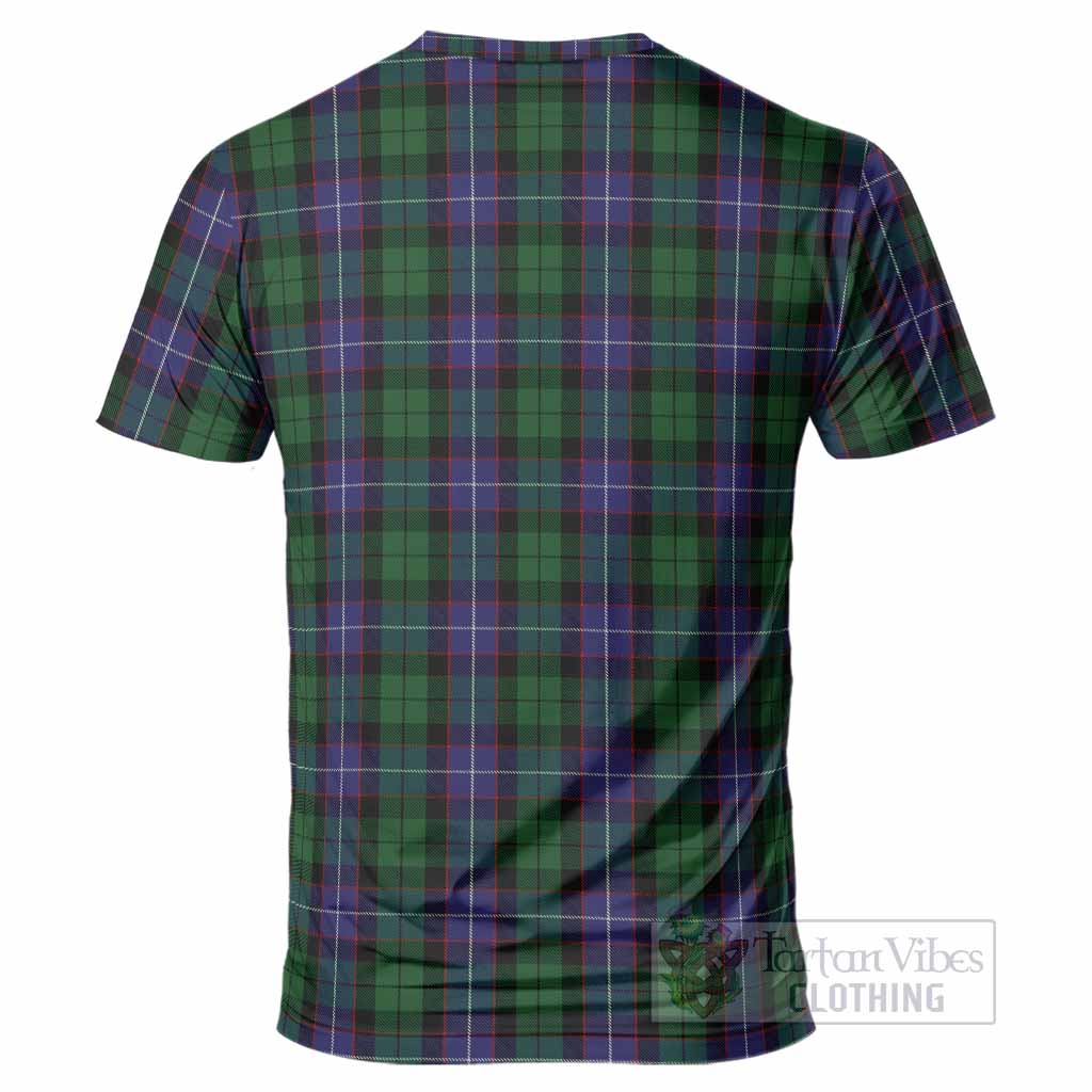 Galbraith Tartan Crest T-Shirt Ferocious Lion Style