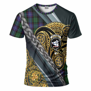Galbraith Tartan Crest T-Shirt Scottish Triskele Celtic