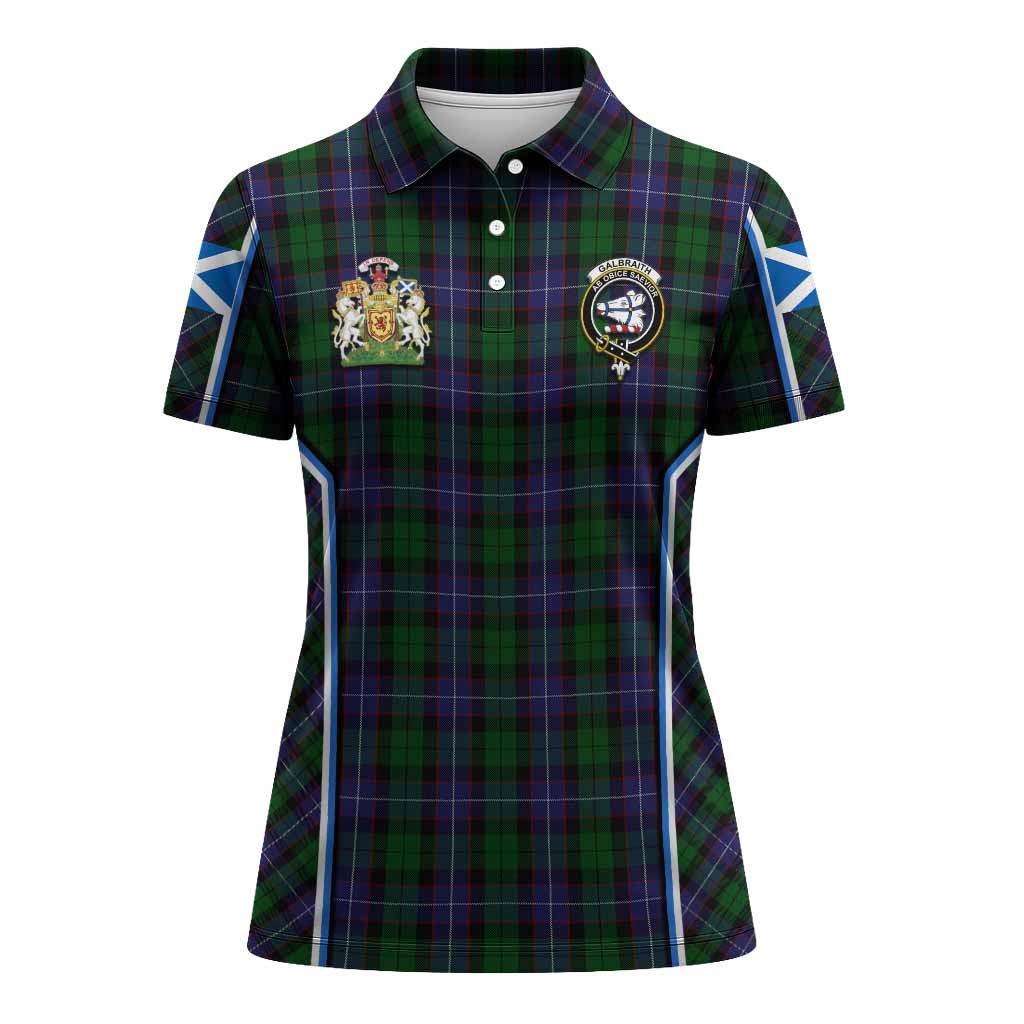 Galbraith Tartan Crest Women's Polo Shirt Scotland Coat of Arm Flag Style - Tartan Vibes Clothing