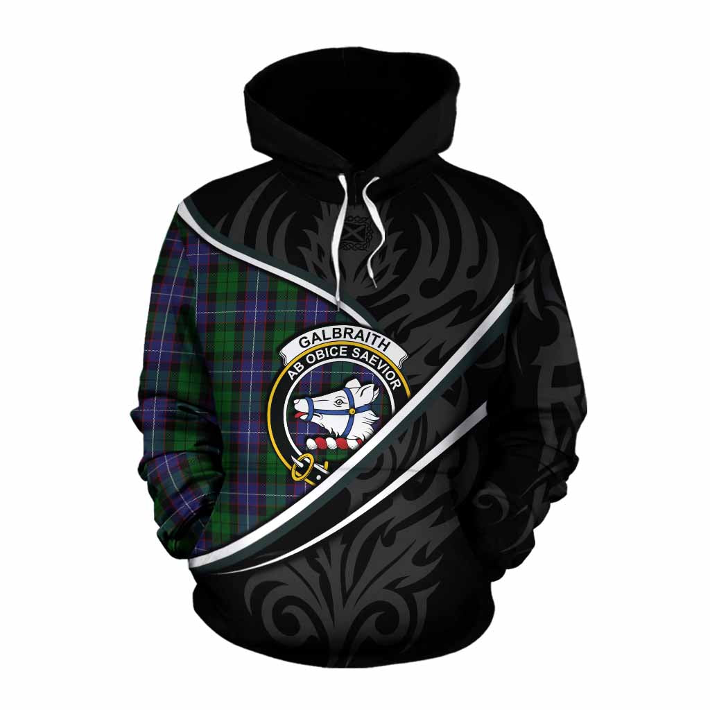 Galbraith Tartan Family Crest Cotton Hoodie Celtic Scottish Thistle Floral - Tartan Vibes Clothing