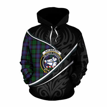Galbraith Tartan Family Crest Cotton Hoodie Celtic Scottish Thistle Floral - Tartan Vibes Clothing