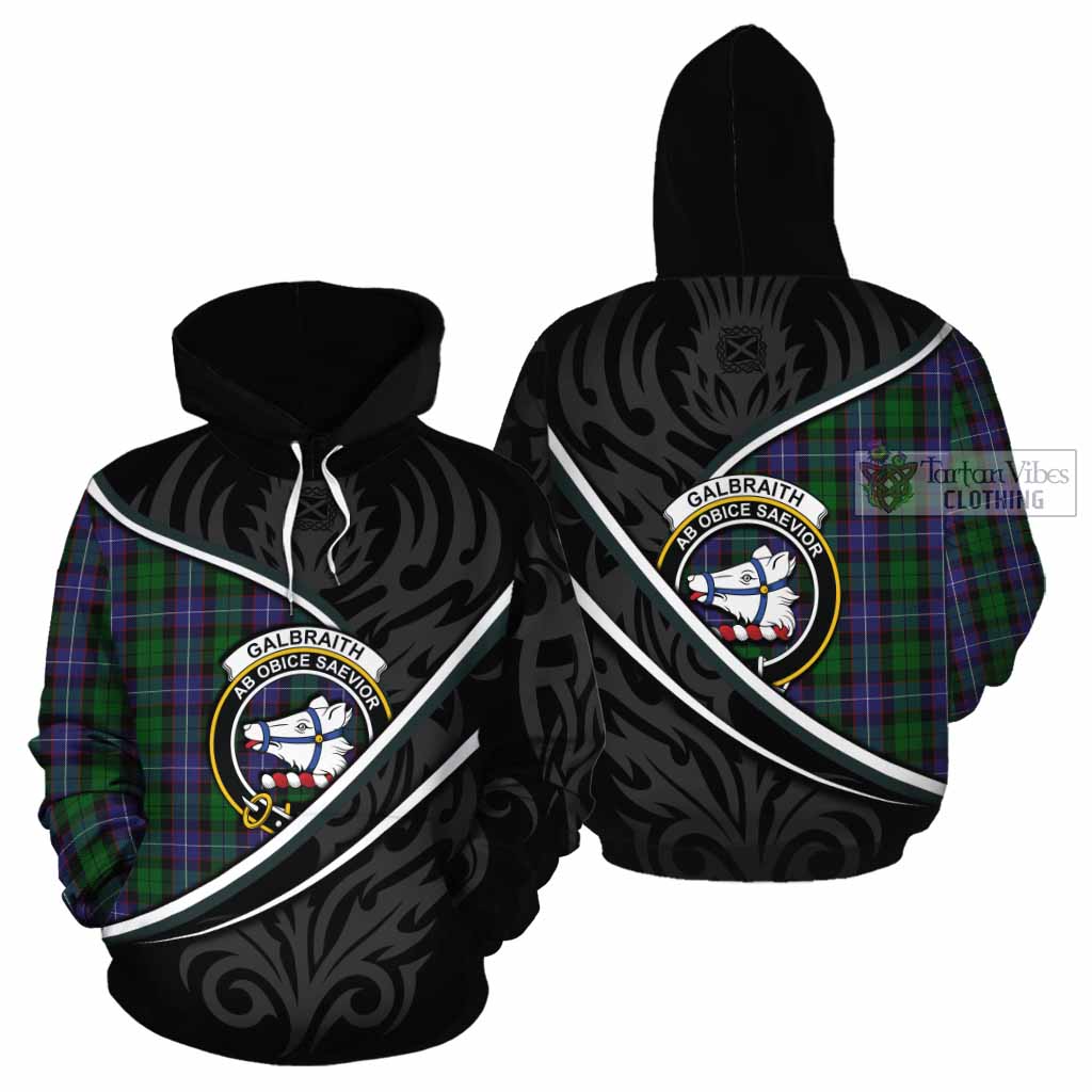 Galbraith Tartan Family Crest Cotton Hoodie Celtic Scottish Thistle Floral - Tartan Vibes Clothing