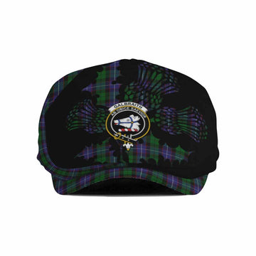Galbraith Tartan Family Crest Flat Cap, Jeff Cap Scotland Thistle Floral