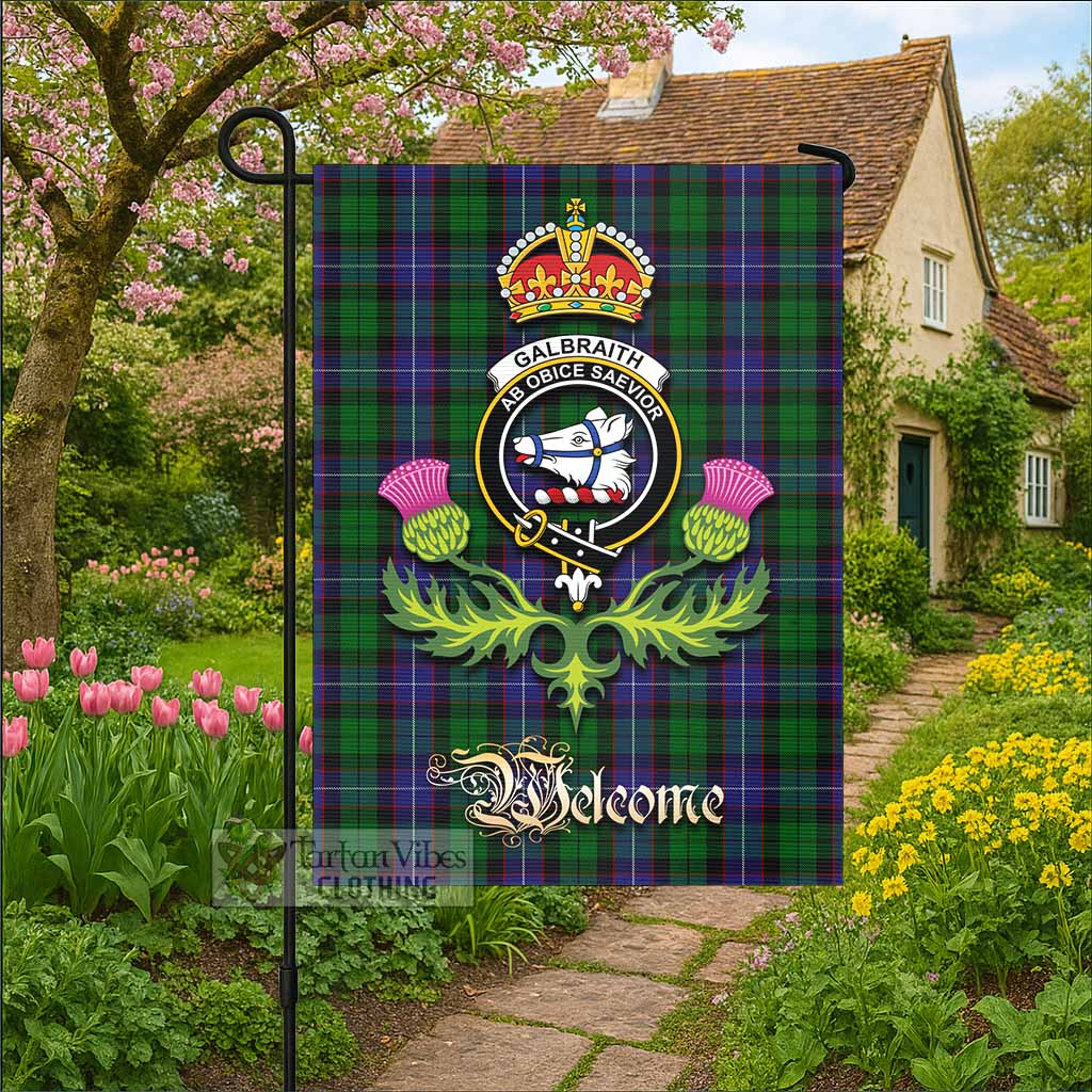 Galbraith Tartan Family Crest Garden Flag Royal Thistle Welcome Style - Tartan Vibes Clothing