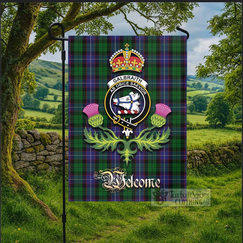 Galbraith Tartan Family Crest Garden Flag Royal Thistle Welcome Style - Tartan Vibes Clothing