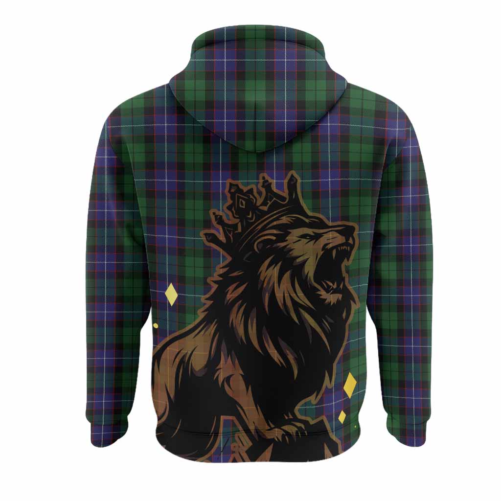 Galbraith Tartan Family Crest Hoodie Crowned Lion Roaring