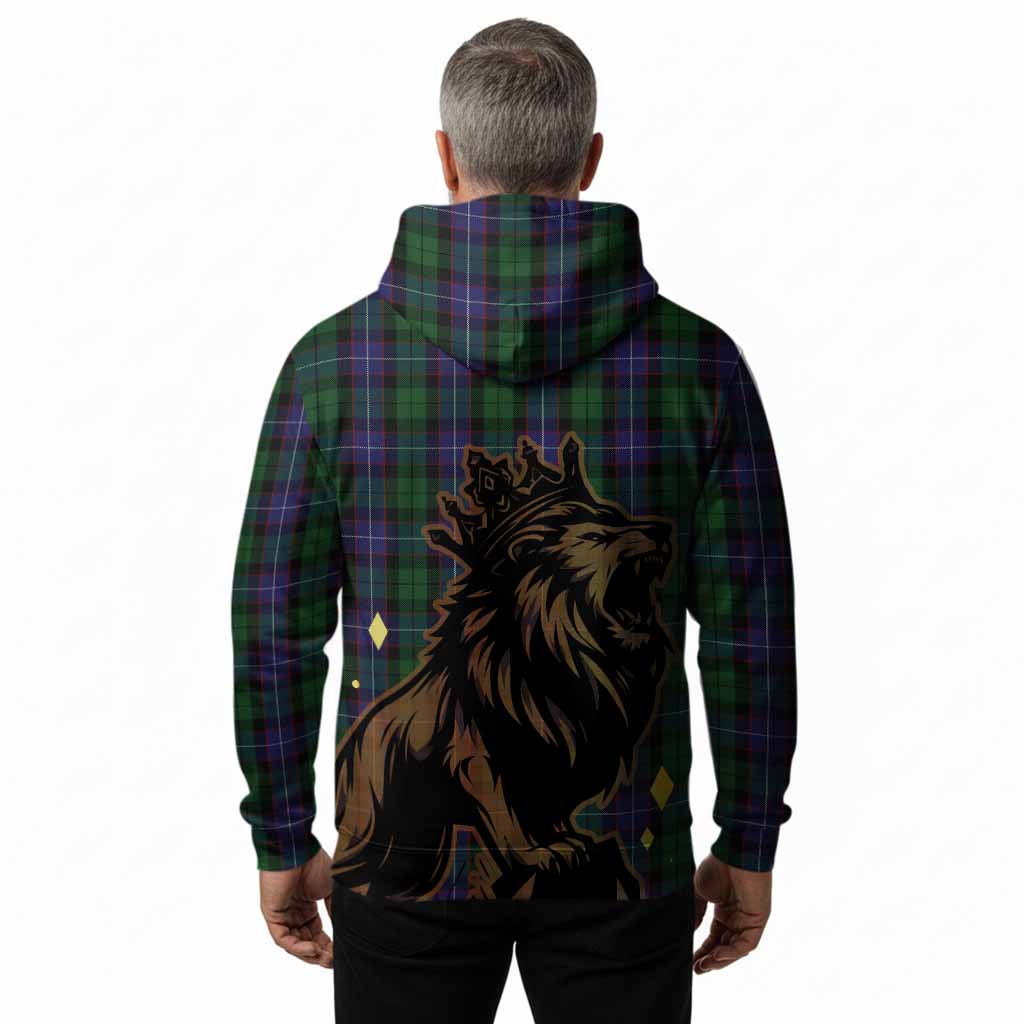 Galbraith Tartan Family Crest Hoodie Crowned Lion Roaring